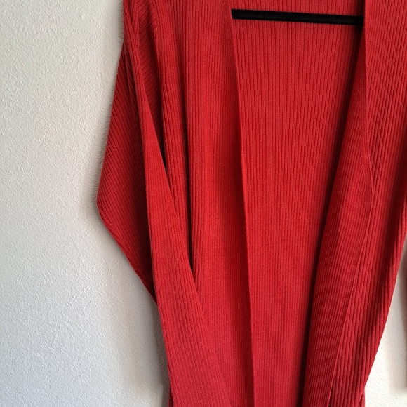 HILLARD & HANSON Women Xl women's cardigan in brick orange color - Picture 4 of 9